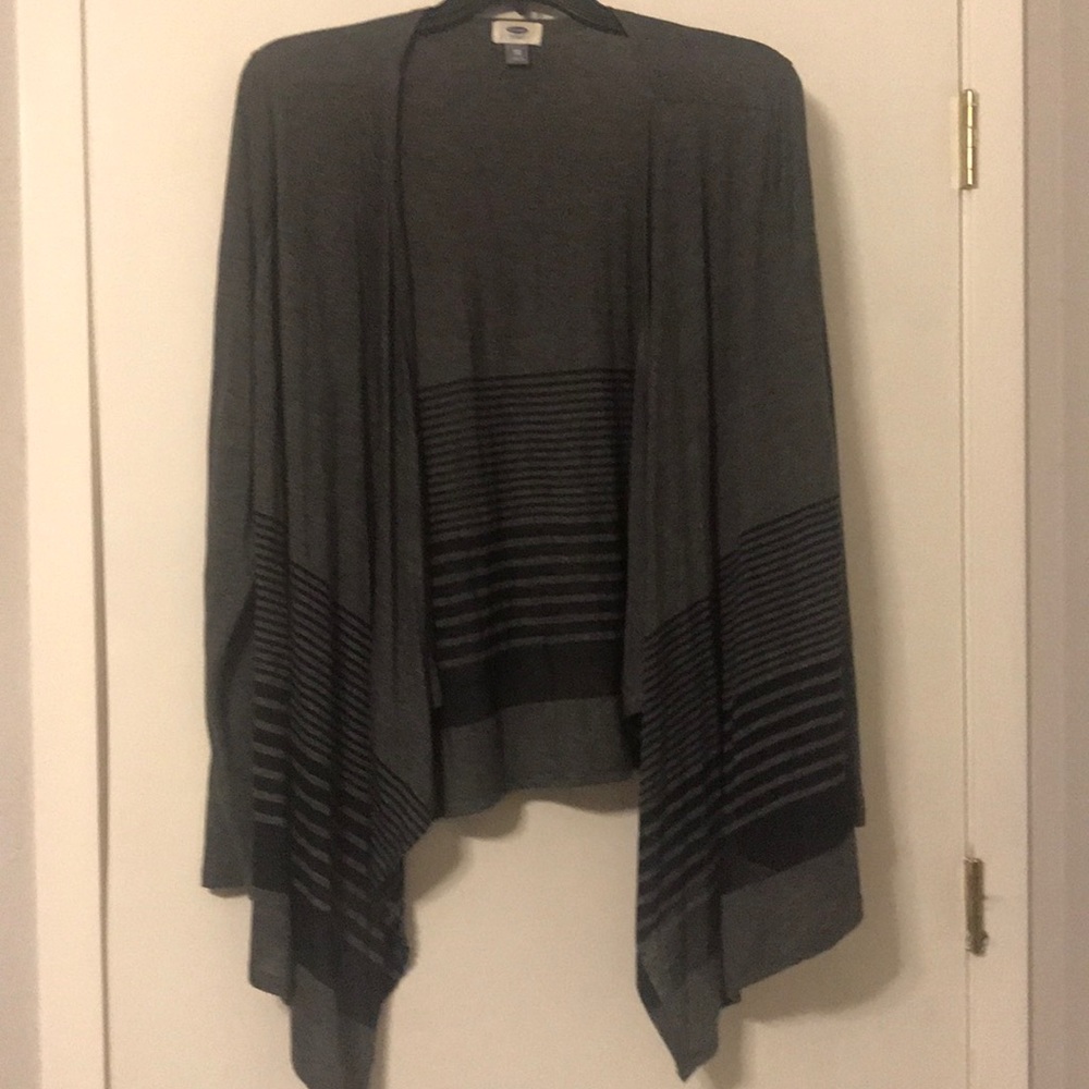 Old Navy grey and Black striped cardigan.